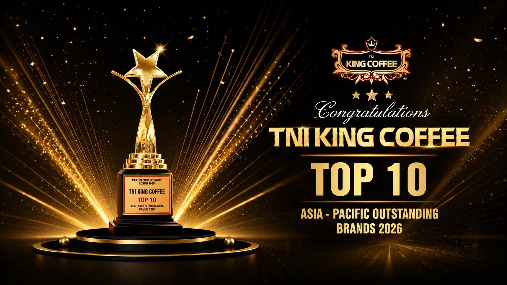 KING COFFEE ĐƯỢC VINH DANH TOP 10 THƯƠNG HIỆU XUẤT SẮC CHÂU Á – THÁI BÌNH DƯƠNG 2026